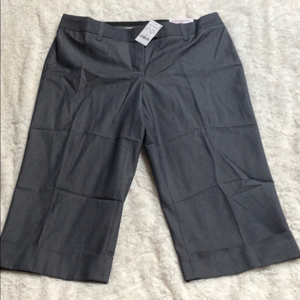 Navy Express Pinstripe Editor Crop Pant, Size 6